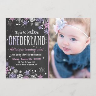 Winter Onederland fête d'anniversaire invitation G