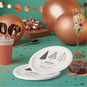 Winter Onederland First Birthday Boho Minimalist Paper Plate
