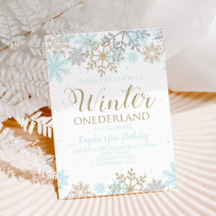 Winter Onederland first birthday invitation
