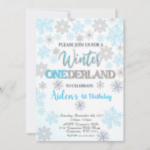 Winter Onederland First Birthday Invitation