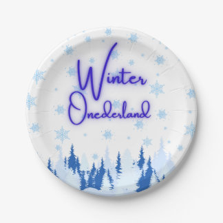 Winter Onederland First Birthday Party Plates