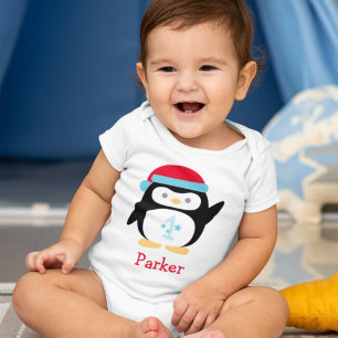 Winter ONEderland First Birthday Penguin Baby Boy Bodysuit