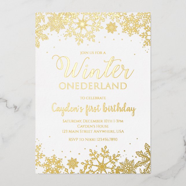 Winter Onederland First Birthday Silver Snowflakes (Front)