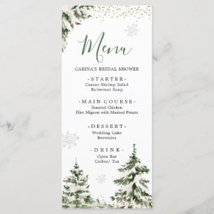 Winter Onederland Forest First Birthday Menu