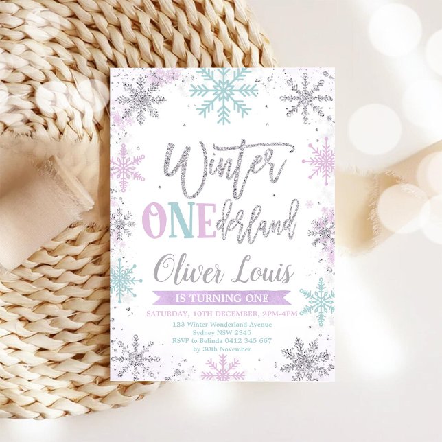 Winter ONEderland Girl 1st Birthday Invitation (Créateur téléchargé)