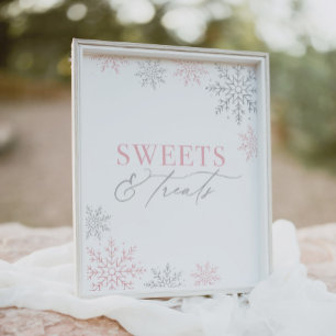 Winter Onederland Glitter Birthday Sweets Treats Poster