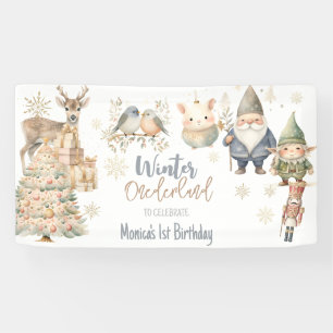 Winter onederland glitter wonderful birthday banner