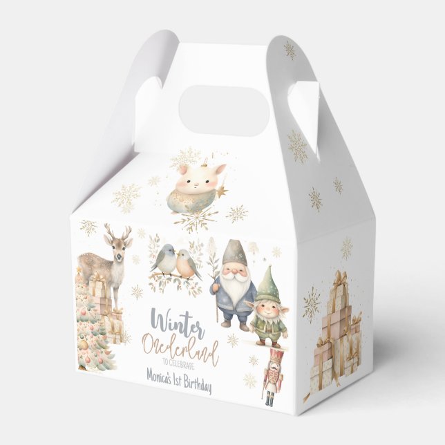 Winter onederland glitter wonderful birthday favor box (Front Side)