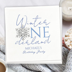 Winter ONEderland Minimalist Boy 1st Birthday Napkin