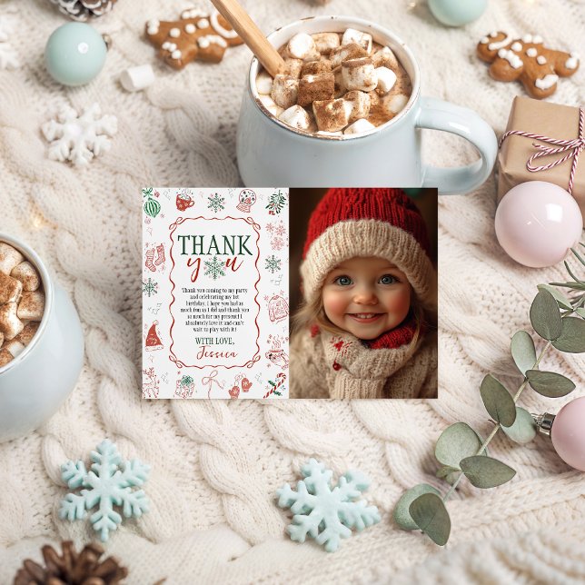 Winter ONEderland Photo Thank You Invitation (Creator Uploaded)