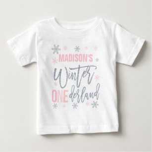Winter ONEderland Pink 1st Birthday Outfit Baby T-Shirt