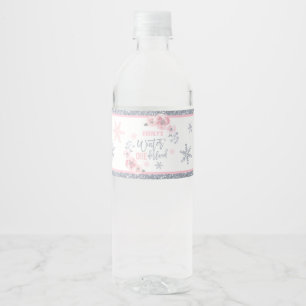 Winter ONEderland Pink And Silver Birthday Party Water Bottle Label