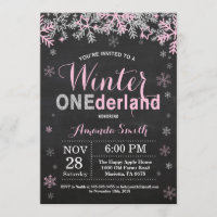 Winter Onederland Pink Silver Girl 1st Birthday