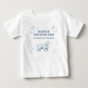 Winter Onederland Polar Bear 1st Birthday Baby T-Shirt