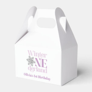 Winter Onederland Purple Snowflake 1st Birthday Favor Box