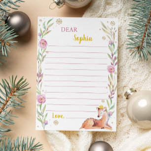 Winter Onederland Reindeer Birthday Time Capsule Thank You Card