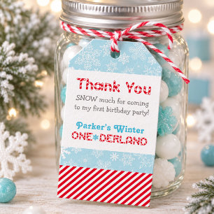 Winter ONEderland Snow Much Candy Stripe Gift Tags