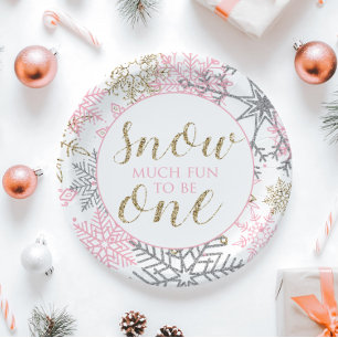 Winter Onederland Snow Much Fun to be One plate