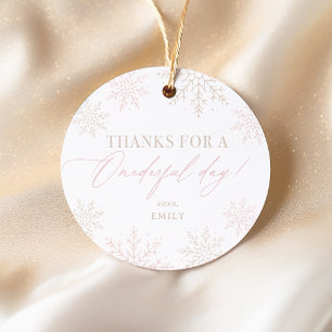 Winter Onederland Snowflake 1st Birthday Favour Tags