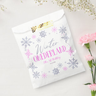 Winter ONEderland Snowflake 1st Birthday Party Favour Bag