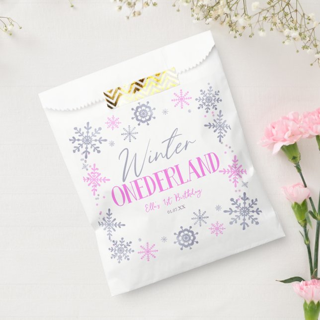 Winter ONEderland Snowflake 1st Birthday Party Favour Bag (Sealed)