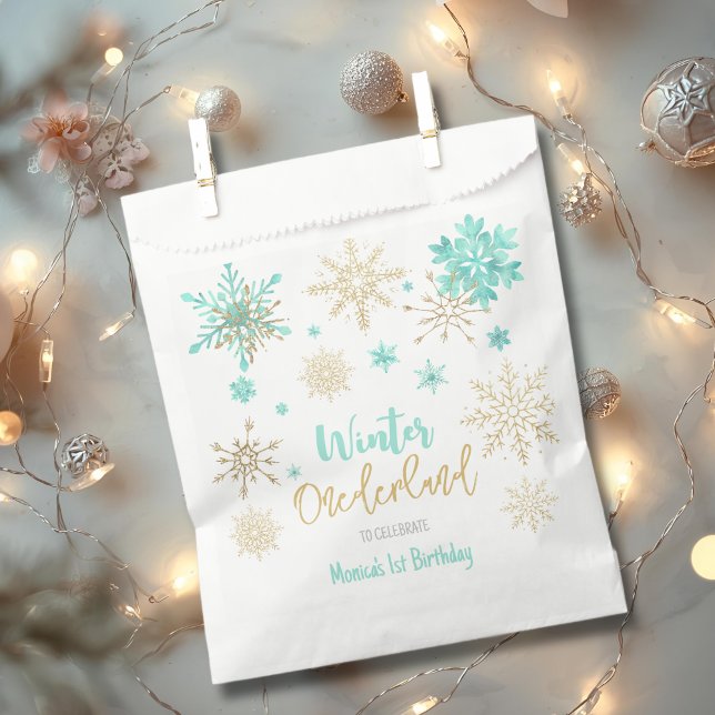 Winter onederland snowflakes birthday favour bag (Creator Uploaded)