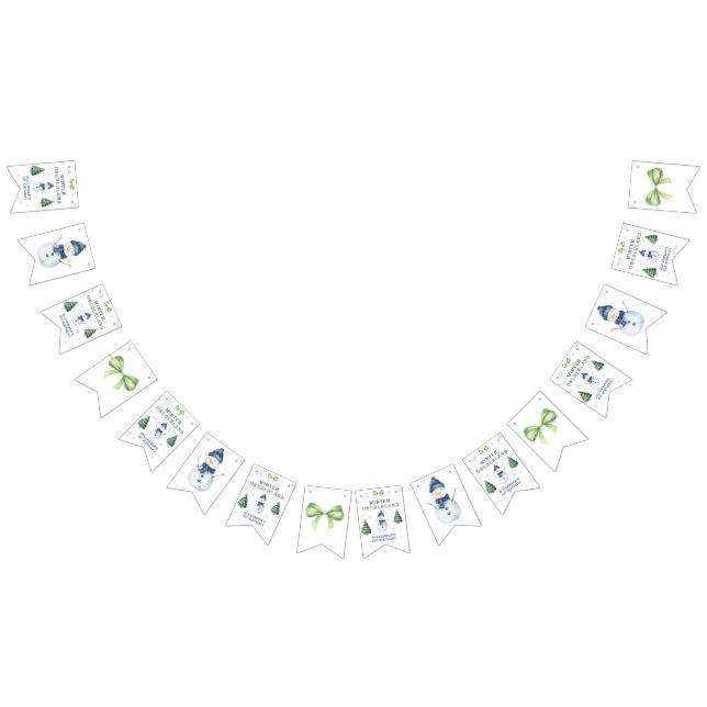 Winter Onederland Snowman 1st Birthday  Bunting Flags (All)