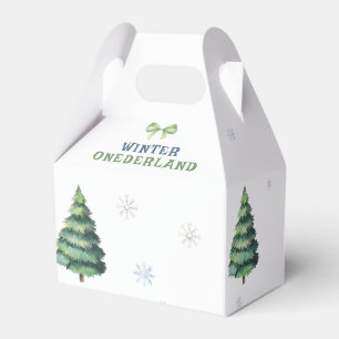 Winter Onederland Snowman 1st Birthday  Favor Box