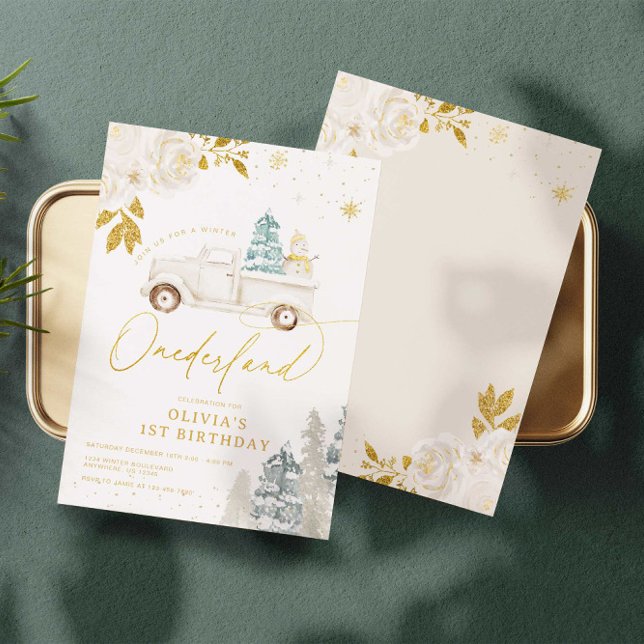 Winter Onederland Snowman 1st Birthday Invitation (Creator Uploaded)