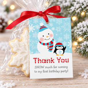 Winter ONEderland Snowman Penguin Favour Tag
