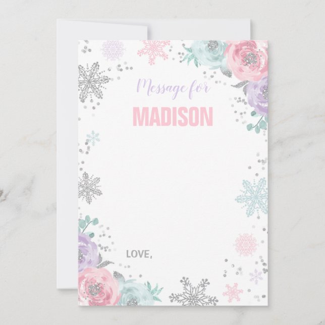 Winter ONEderland Time Capsule Note Card Guestbook (Front)