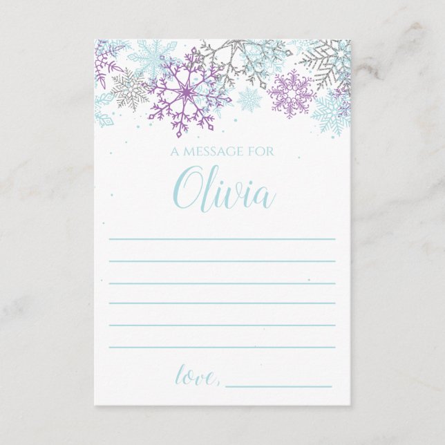 Winter Onederland Time Capsule note card purple (Front)