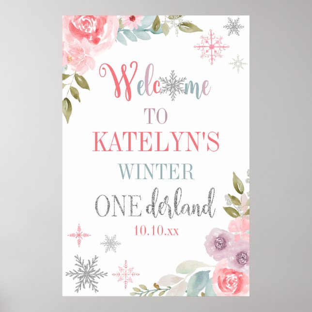 Winter Onederland Welcome Sign (Front)