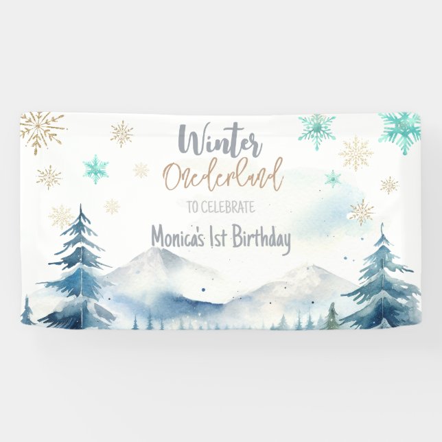 Winter onederland wonderful birthday banner (Horizontal)