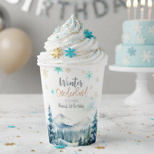 Winter onederland wonderful birthday paper cups