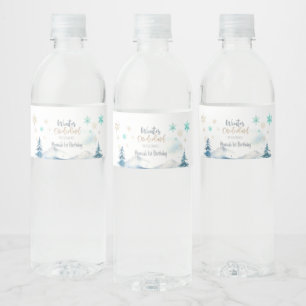 Winter onederland wonderful birthday water bottle label