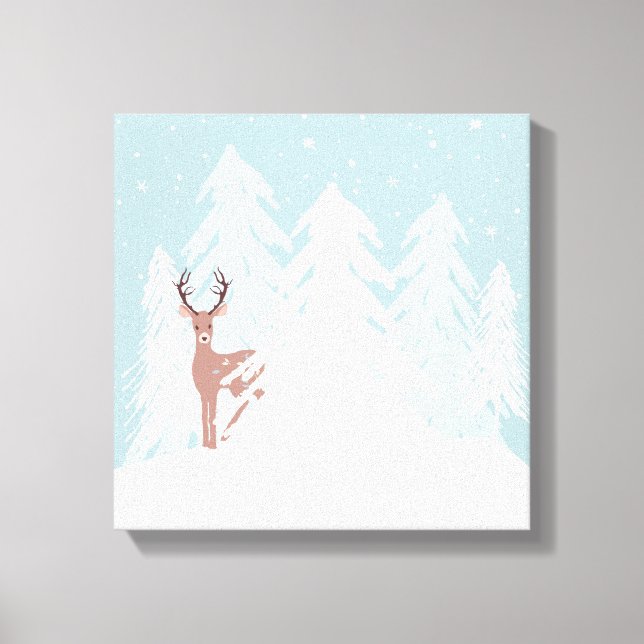 Winter Onederland Wonderland Deer Canvas Print (Front)