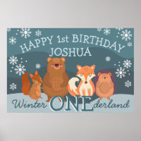 Winter Onederland woodlands animals 1st birthday