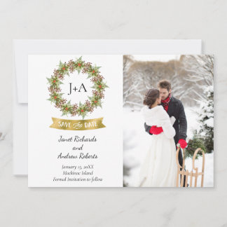 Winter or Christmas Photo Save the Date