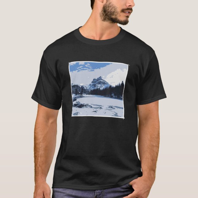 Winter outdoor alpine hiking snow shoes mountain w T-Shirt (Front)