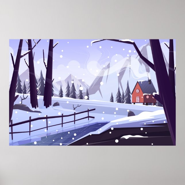 Winter Outdoor Scenery Poster (Front)