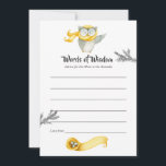 Winter Owl Christmas Baby Shower Mom Advice<br><div class="desc">Cute yellow and grey owl themed christmas baby shower advice for mom-to-be cards featuring a mama owl,  a nest with eggs and a plaid pattern reverse customizable to your event specifics.</div>