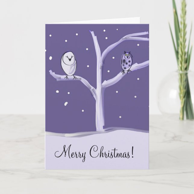 Winter Owl Christmas Card (Front)
