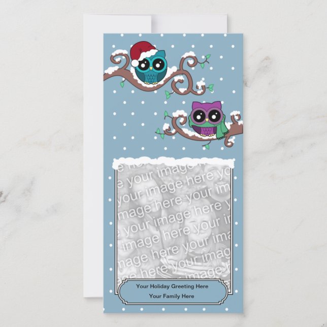 Winter Owl Holiday Card (Front)