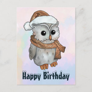 winter owl postcard