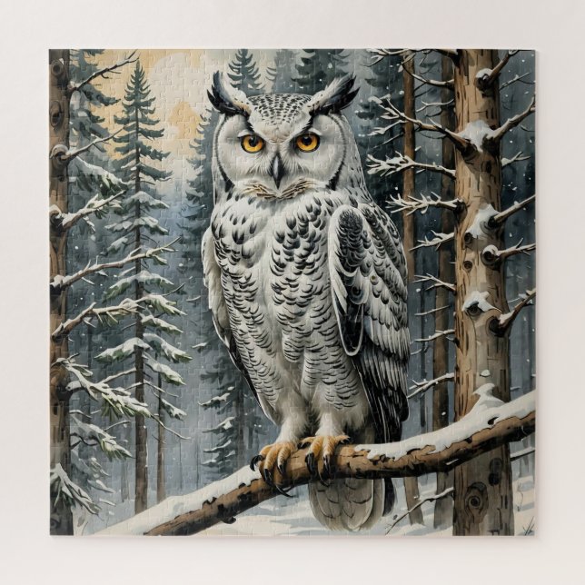 Winter Owl Puzzle (Vertical)
