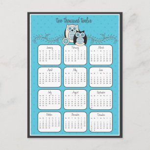 Winter Owls 2012 Calendar Postcard