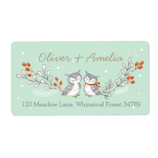 Winter Owls Address Labels