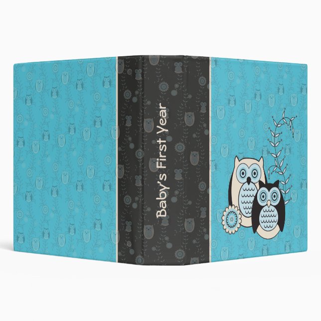 Winter Owls Baby's First Year Binder (Background)