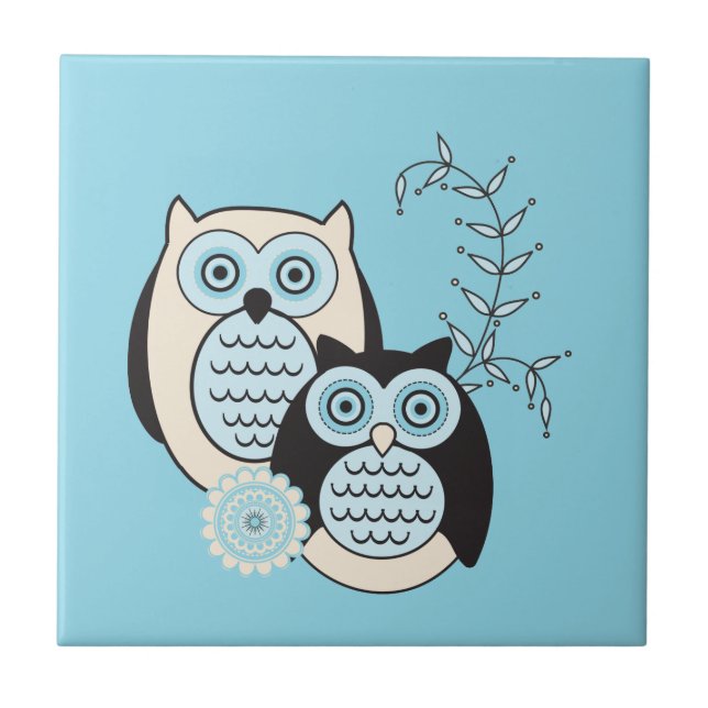 Winter Owls Tile (Front)